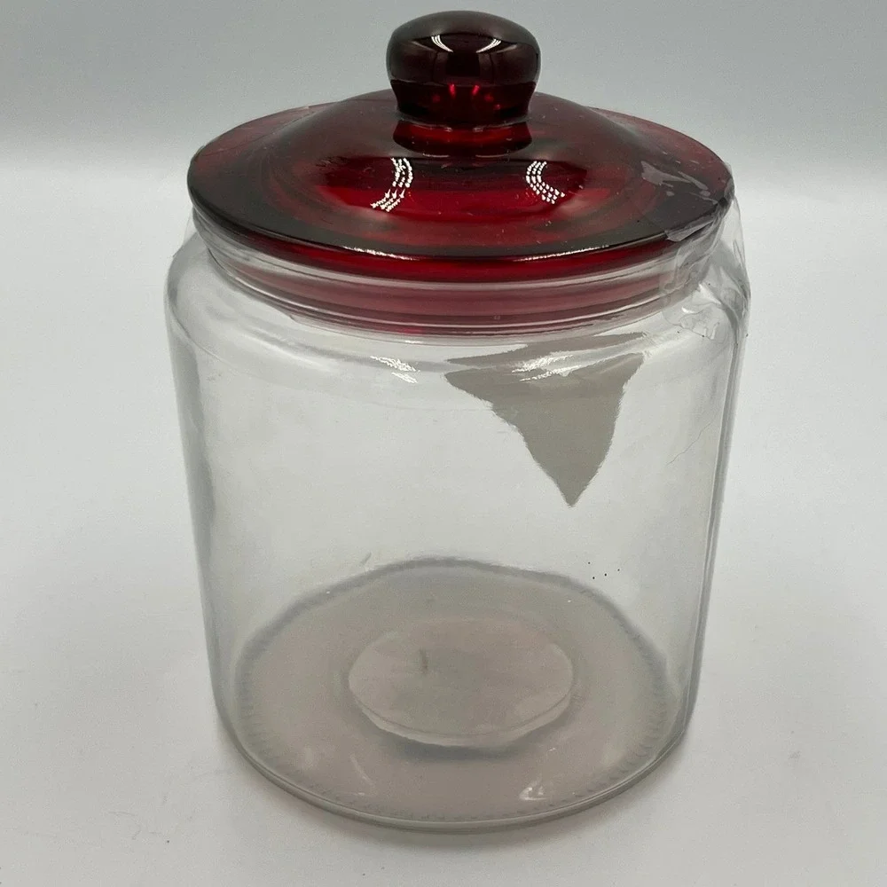 Horizon Group Glass Heart Jars Set of 2 OS Clear Red Brand New Valentine Decor